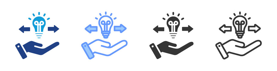 Poster - Knowledge Sharing icon set multiple style collection