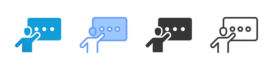 Poster - Teaching icon set multiple style collection