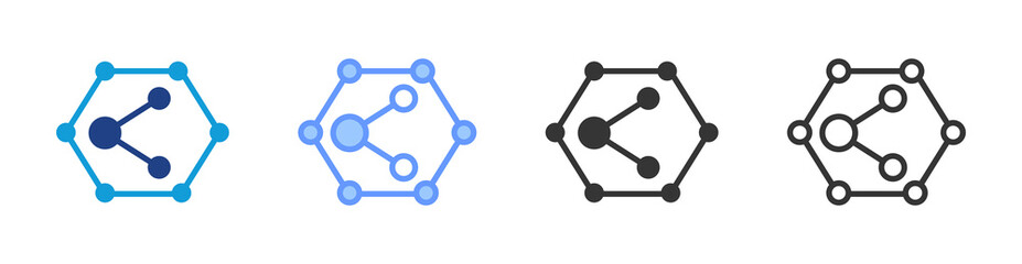 Poster - Sharing icon set multiple style collection