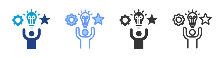 Fototapete - Acquire icon set multiple style collection