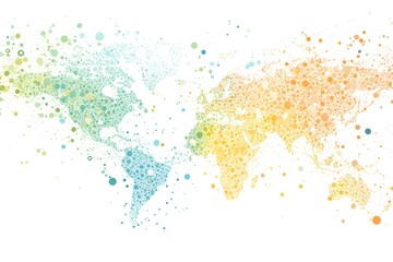 Wall Mural - Global network connection world map , Generative AI