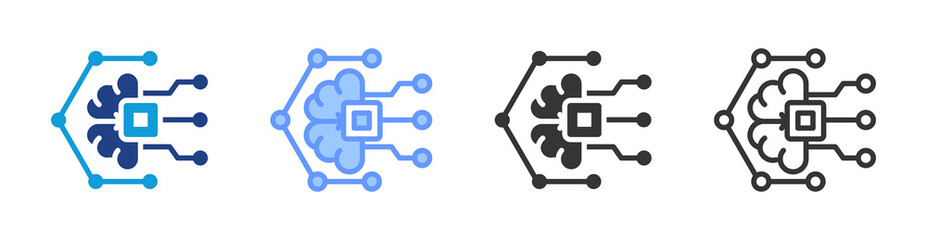 Aufkleber - Machine Learning icon set multiple style collection