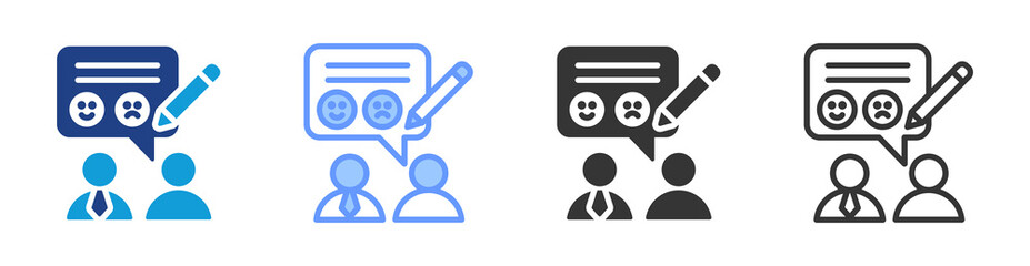 Poster - Feedback icon set multiple style collection