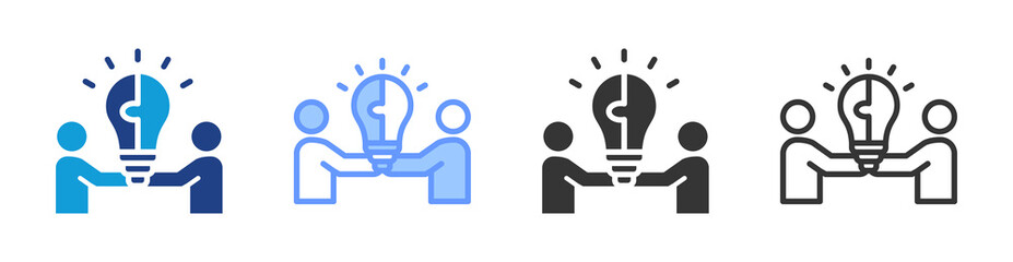 Poster - Collaboration icon set multiple style collection