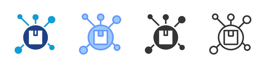 Poster - Distribution icon set multiple style collection