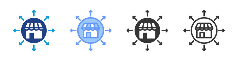 Fototapete - Expansion icon set multiple style collection