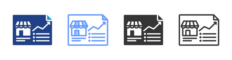 Poster - Development Plan icon set multiple style collection