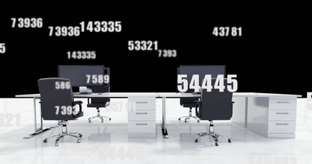 Poster - Image of numbers changing over empty office