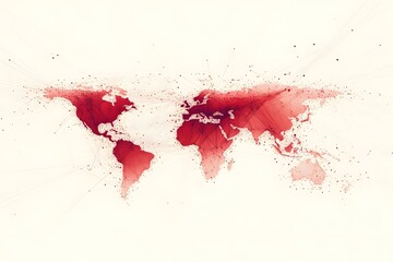 Wall Mural - Global network connection world map , Generative AI
