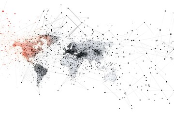 Wall Mural - Global network connection world map , Generative AI