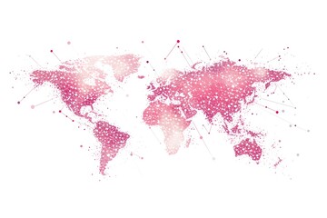 Wall Mural - Global network connection world map , Generative AI