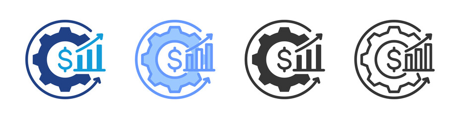 Poster - Asset Utilization icon set multiple style collection