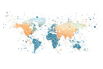Wall Mural - Global network connection world map , Generative AI