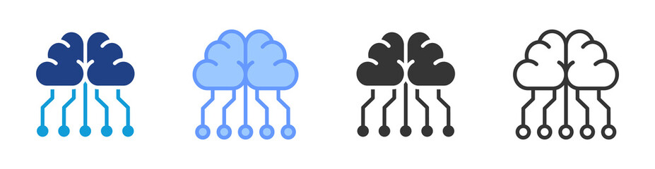 Aufkleber - Deep Learning icon set multiple style collection