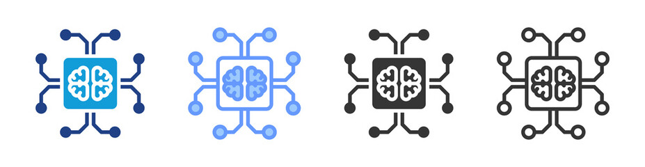 Poster - Artificial Intelligence icon set multiple style collection