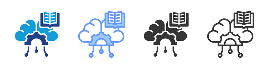 Aufkleber - Machine Learning icon set multiple style collection