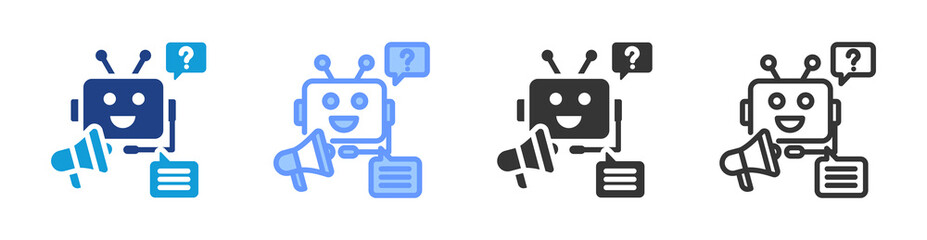Aufkleber - Ai Costumer Service icon set multiple style collection