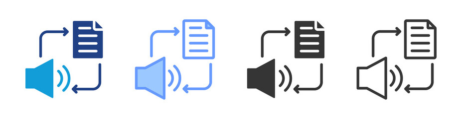 Poster - Speech Synthesis icon set multiple style collection