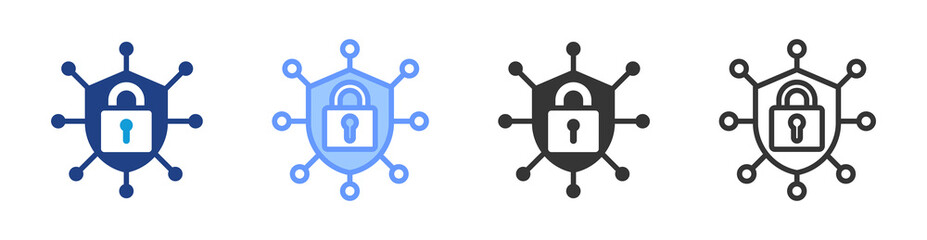 Poster - Cyber Security icon set multiple style collection
