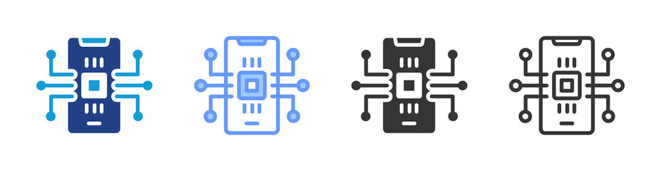 Poster - Ai Aplication icon set multiple style collection