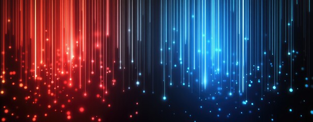 Poster - Vibrant abstract background featuring dynamic vertical lines in shades of blue and pink. creating a lively atmosphere. ideal for digital art. music events. or technology themes