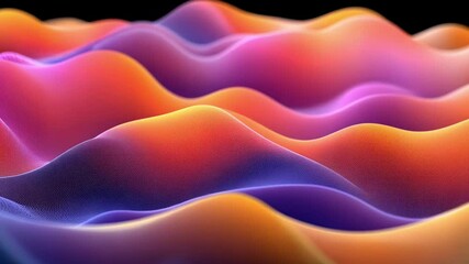 Poster - Visual representation of sound waves in vibrant colors creating a mesmerizing undulating pattern