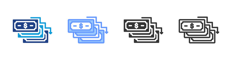 Poster - Fiscal Deficit icon set multiple style collection