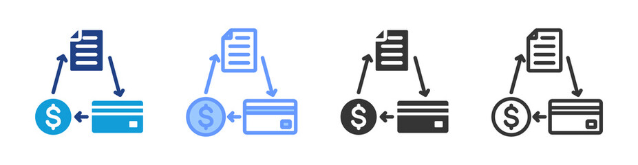 Poster - Credit Crunch icon set multiple style collection