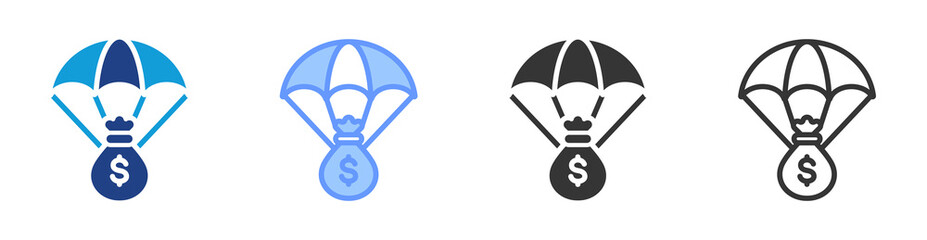 Poster - Bailout icon set multiple style collection