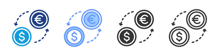 Poster - Currency Exchange icon set multiple style collection