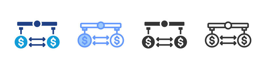 Poster - Balance Of Trade icon set multiple style collection