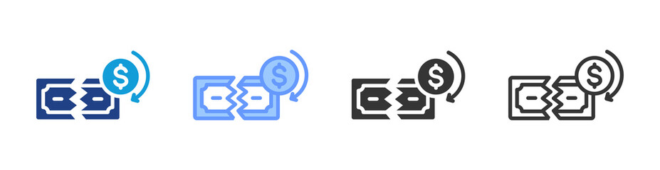 Poster - Bankruptcy icon set multiple style collection