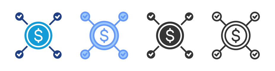 Poster - Diversification icon set multiple style collection