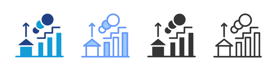 Poster - Real Estate Bubble icon set multiple style collection