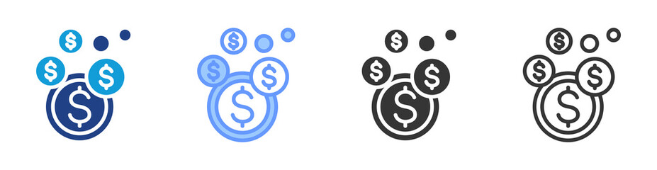 Poster - Asset Bubble icon set multiple style collection