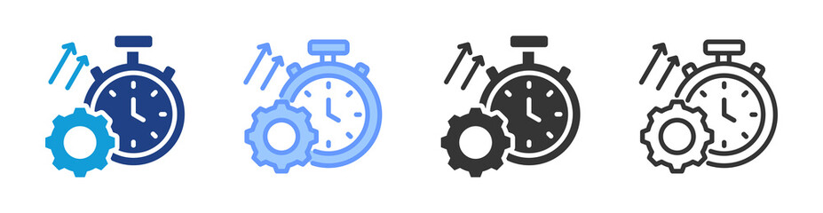 Poster - Productivity icon set multiple style collection