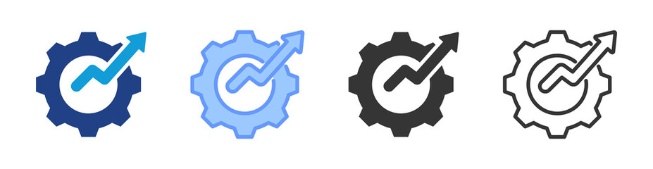 Poster - Optimization icon set multiple style collection