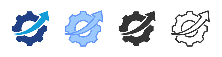 Fototapete - Operational Efficiency icon set multiple style collection