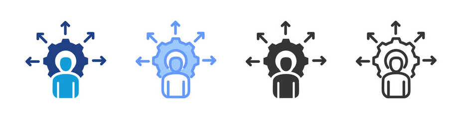 Poster - Capacity Planning icon set multiple style collection