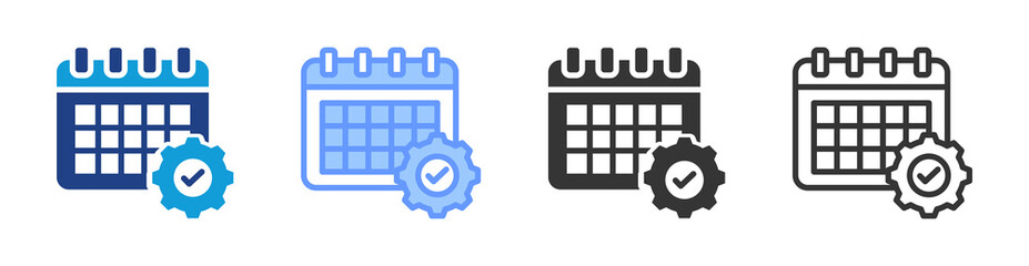 Aufkleber - Scheduling icon set multiple style collection