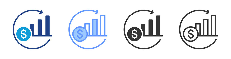 Poster - Return On Investment icon set multiple style collection