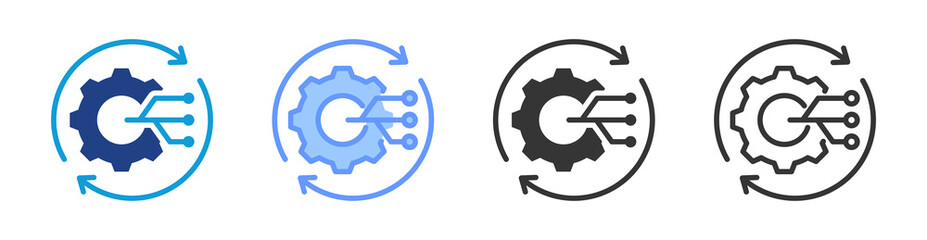 Poster - Process Reengineering icon set multiple style collection