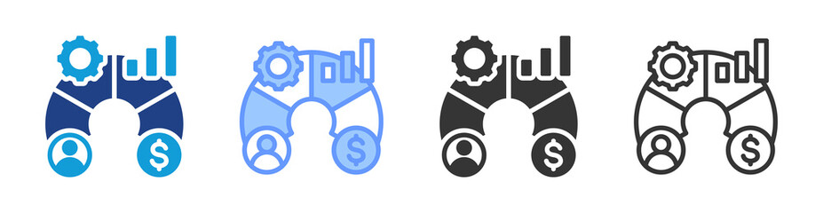 Poster - Balanced Scorecard icon set multiple style collection