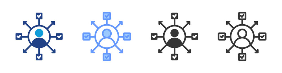 Poster - Multitasking icon set multiple style collection
