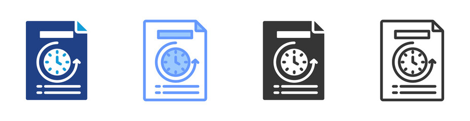 Poster - Time Tracking icon set multiple style collection