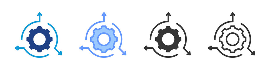Poster - Agile Methodology icon set multiple style collection