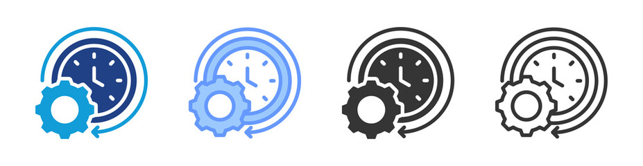 Poster - Time Efficiency icon set multiple style collection