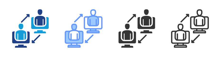 Poster - Virtual Classroom icon set multiple style collection