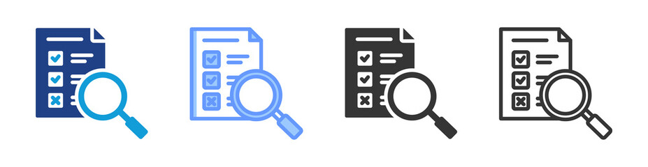 Poster - Assessment icon set multiple style collection