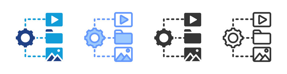 Poster - Cms icon set multiple style collection